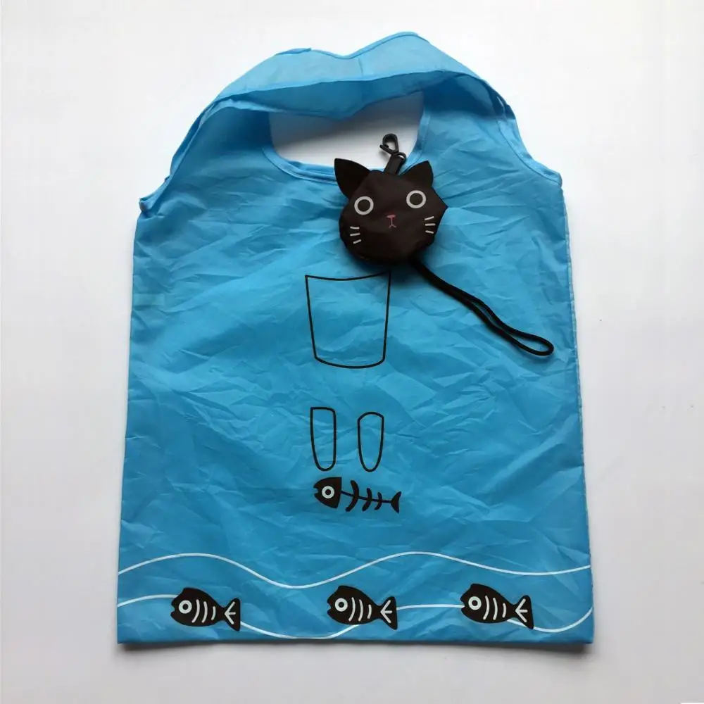 Fashion Foldable Cute Cartoon Shape Animal Portable Shopping Bag custom Logo