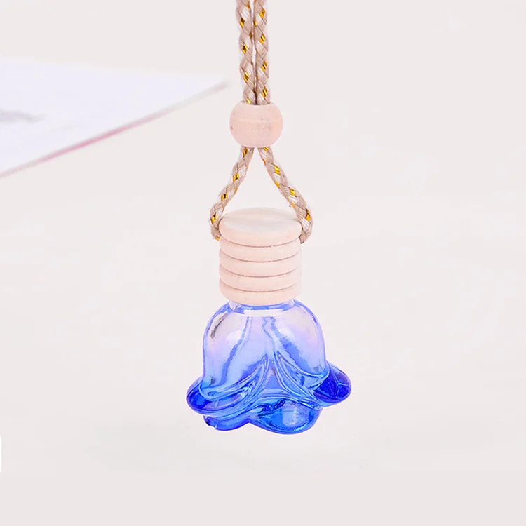 Flower sharp empty hanging car perfume bottle air car freshener