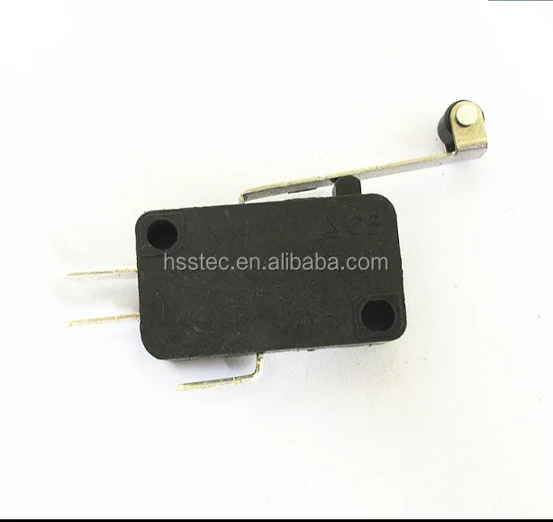 All black micro switch KW7-2 V-156-1C25 copper point 5A250V with roller lever 3 feet
