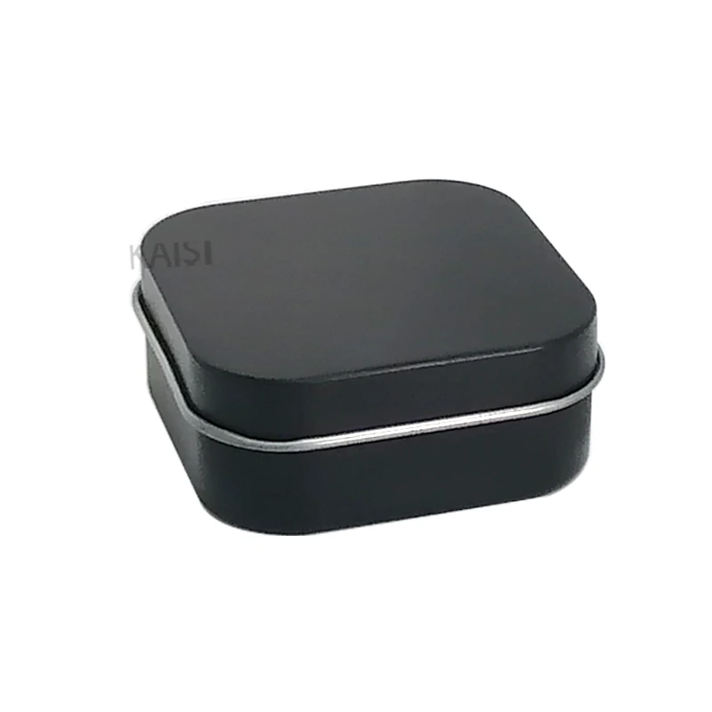 Stocks Custom Printed Mini Black Tin Food Grade Candy Square with Lid