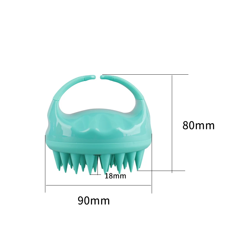 LOHAS Logo Customization Wheat Straw Silicone Hair Scalp Massager Shampoo Brush Green With Round Shape