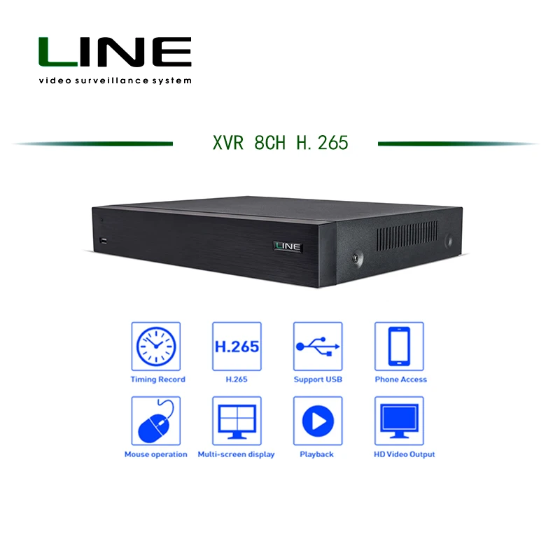 Line Factory Price 8 Channel 5 in 1 XVR 1080P Hybrid Digital Video Recorder CCTV DVR Support AHD/Analog/IP/TVI/CVI Camera