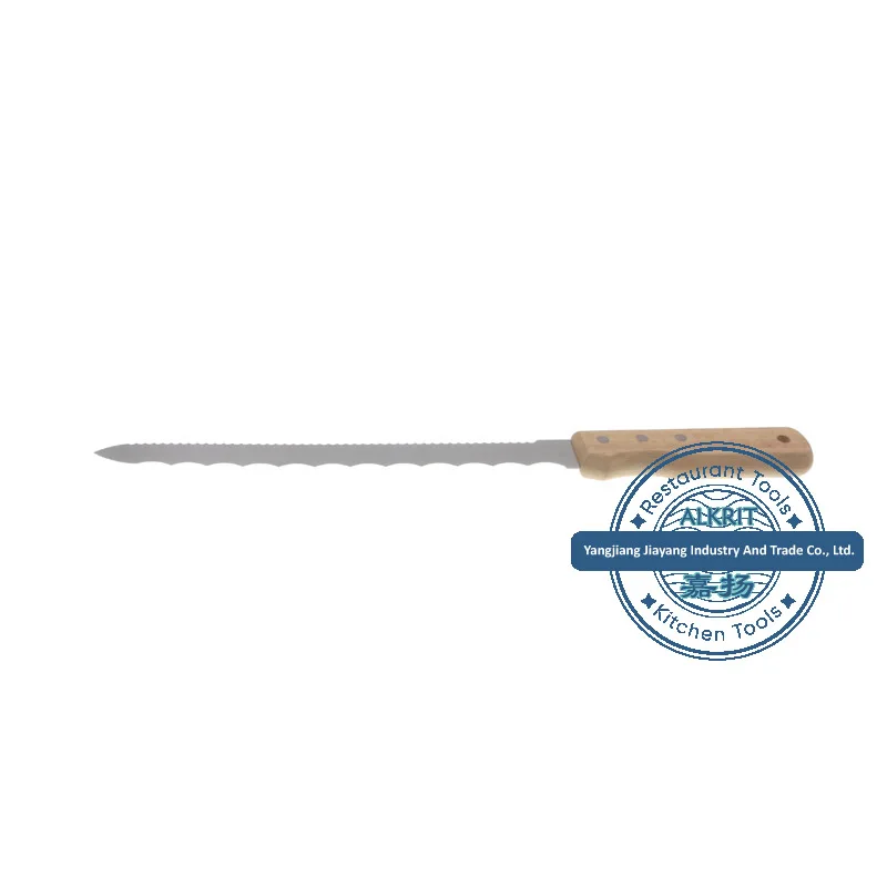 (ALTL-IK103) Double-edged Serrated Insulation Knife Adiabatic Knife Asbestos Knife with Beech Wood Handle for Cutting Rock Wool