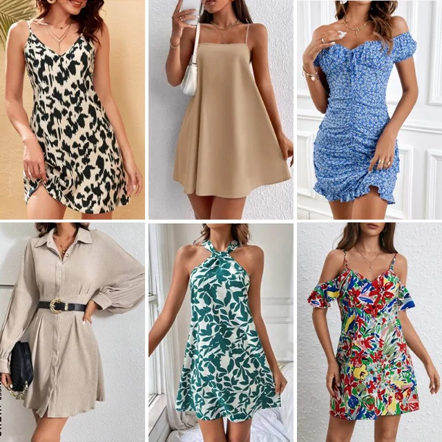 Summer New Women Clothing Popular Multi Wearing Sexy Short Mix Style Dress Cheap Casual Women Ladies Short Dress Random