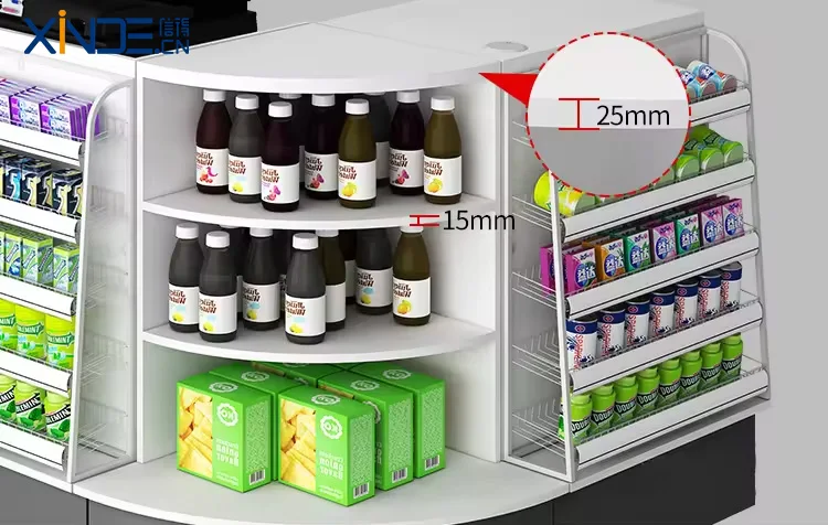 XINDE Hot-Selling Morden Store Convenience Shops Checkout Counter Cashier Coffee Shop Counter With Conner