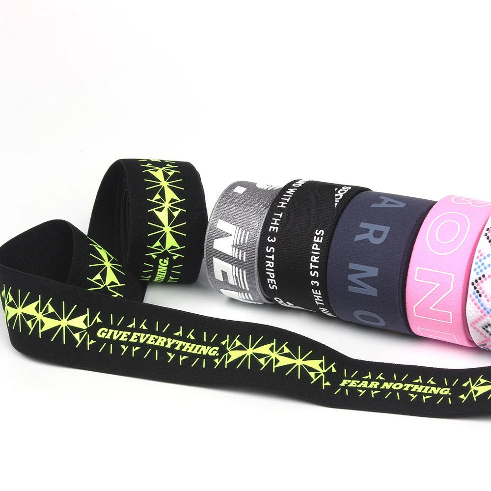 XYX Elastic Waist Band Polyester Print Nylon Logo Customized Custom Color Pattern Printed Webbing For Print