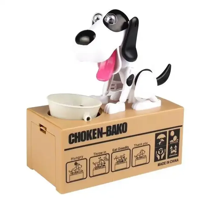 Оптовая продажа автоматическая копилка для щенков монет Небьющийся Электронный пластиковый Копилка собак детей