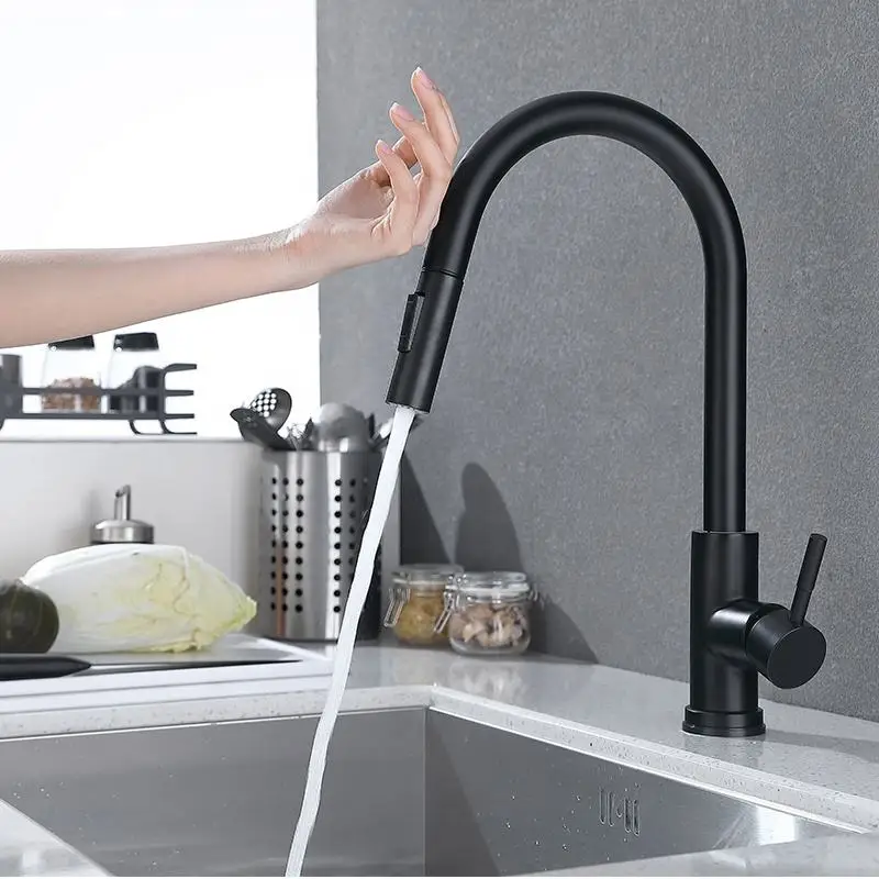 High Quality 2 Water Flow Modes Touch  Kitchen Pull Down Faucet