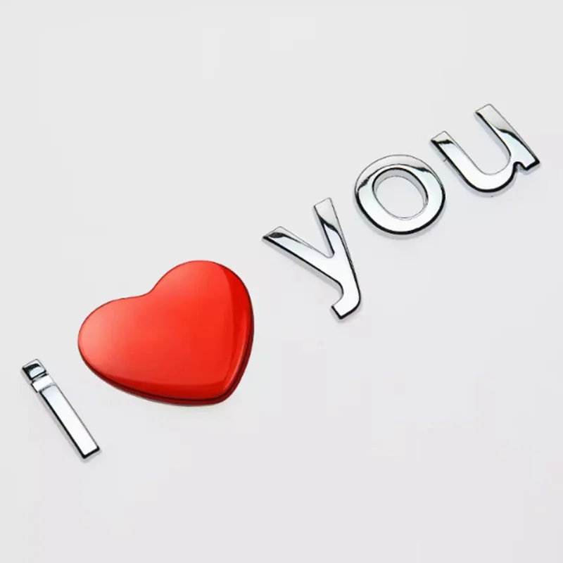 Metal Big Size English Letter Car Logo 3D Letter Body Sticker Alphanumeric Metal Body Word Label Tail Label Silvery/ Black Color