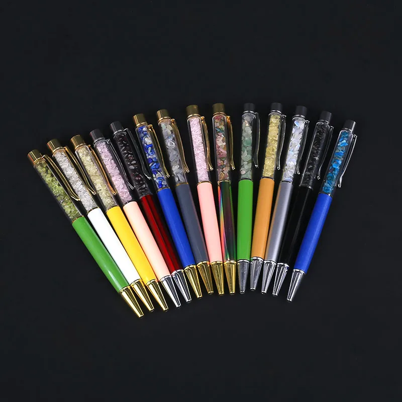 Wholesale hot sale Crystal Pens Natural Energy Crystal Crushed Stone Special Business Gift