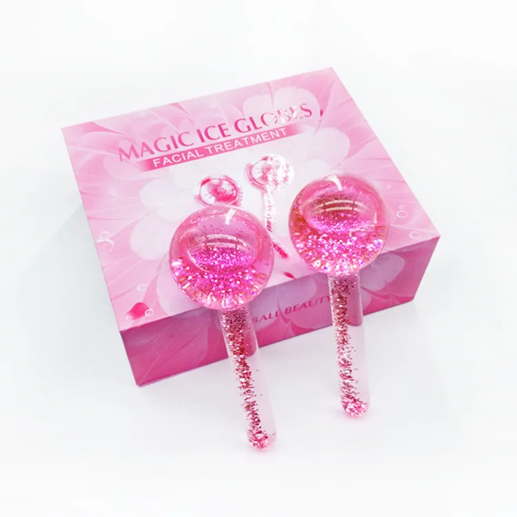 Private Label Glitter Facial Massage Roller Beauty Cooling Ice Globes for Face Massage