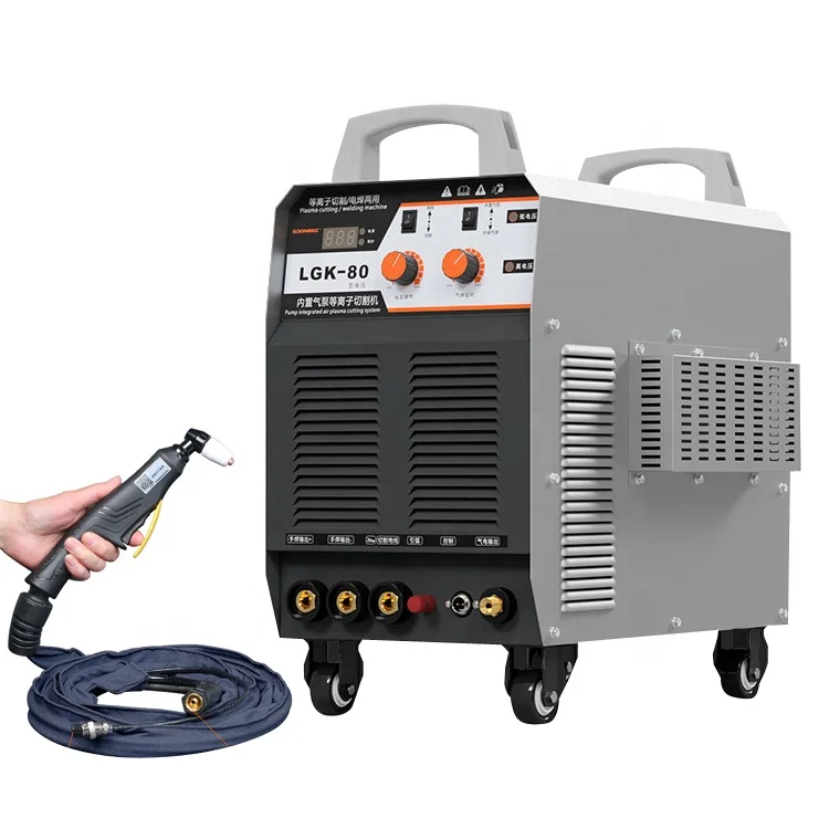 LGK-80 plasma cutting machine  Multi function built-in external air compressor manual welding cutting 3 in 1