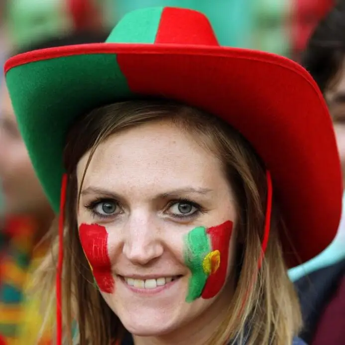 EK 2024 Portugal cowboy hat football fans non-woven stetson cap in Portugal flag color