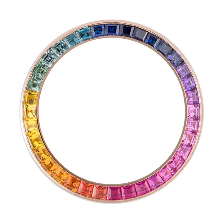 Stainless steel watch bezel 18kgold diamond Synthetic gem Moissanite CVD  Suitable for brand watches