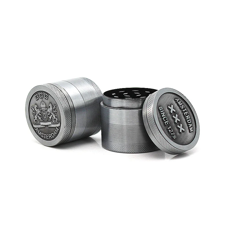 Gunter Smoking Accessories Wholesale Smoke Shop Amsterdam 4 Layers Zinc Alloy Tobacco Herb Grinder