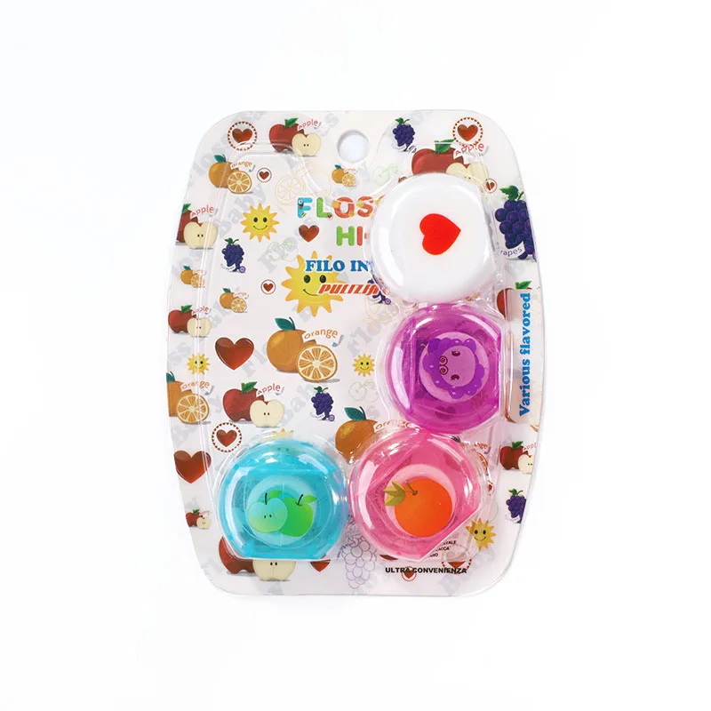 Kid Mini Cute Strawberry Flavor 10m*4pcs Dental Floss