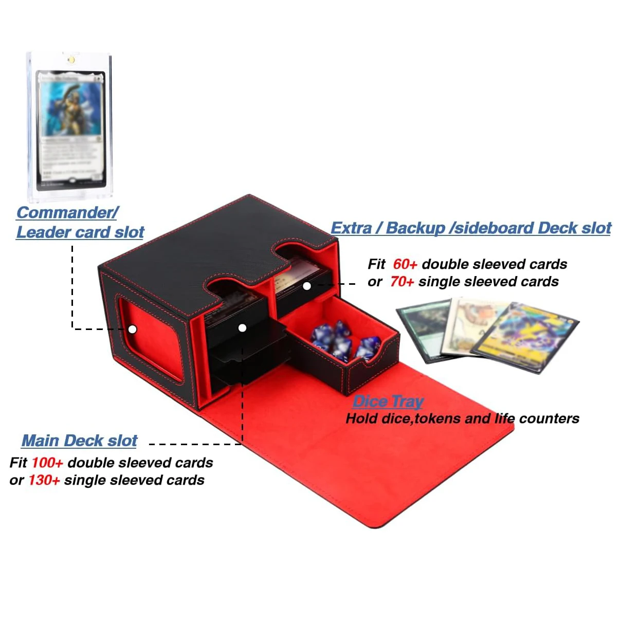 Card Deck Box Fits 200 Single Sleeved Cards Deck Box Boxes For Collectible Cards