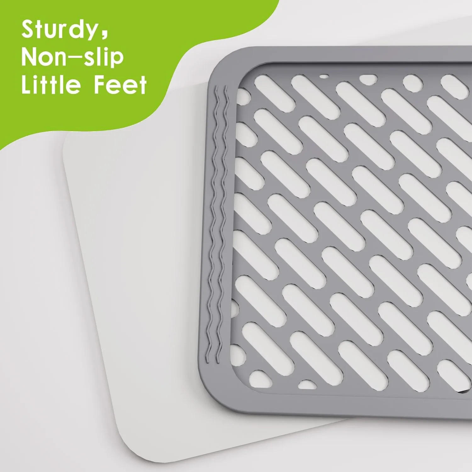 Stone Dish Drying Mats With Silicone Cover for Kitchen Counter Diatomaceous Earth Mat Wrapped in Silicone Webbing to Protect Dis