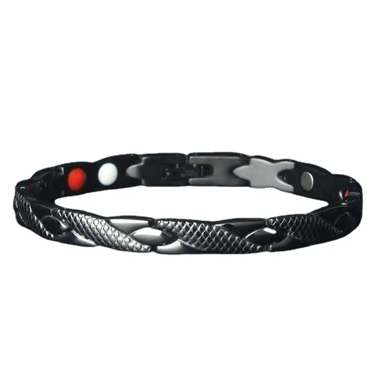 Lateefah Hot sale 18k Gold Silver Snake Skin Healing Energy Bracelets Therapy Bracelets Bangles for Men