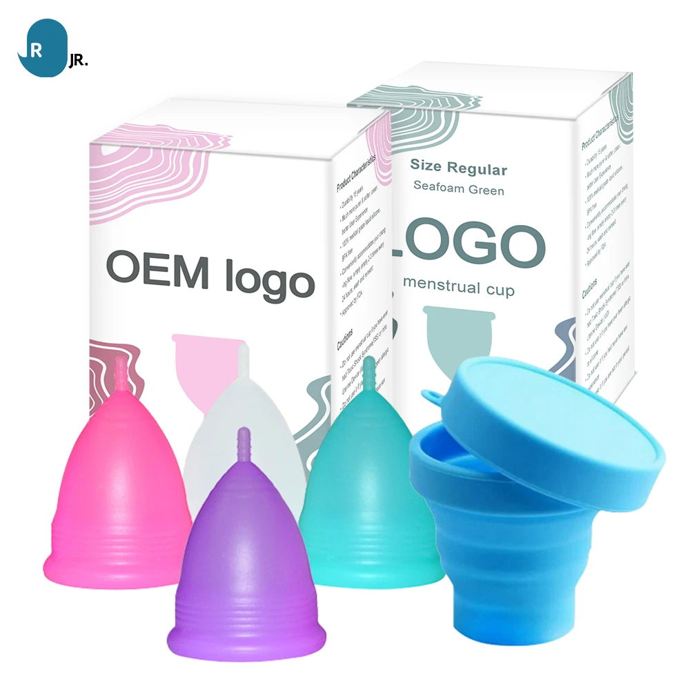 OEM Reusable Sanitary Period Cup Copa Mestruall 100% Medical Silicone Menstrual Cup Set Foldable Menstrual Cups Manufacturer