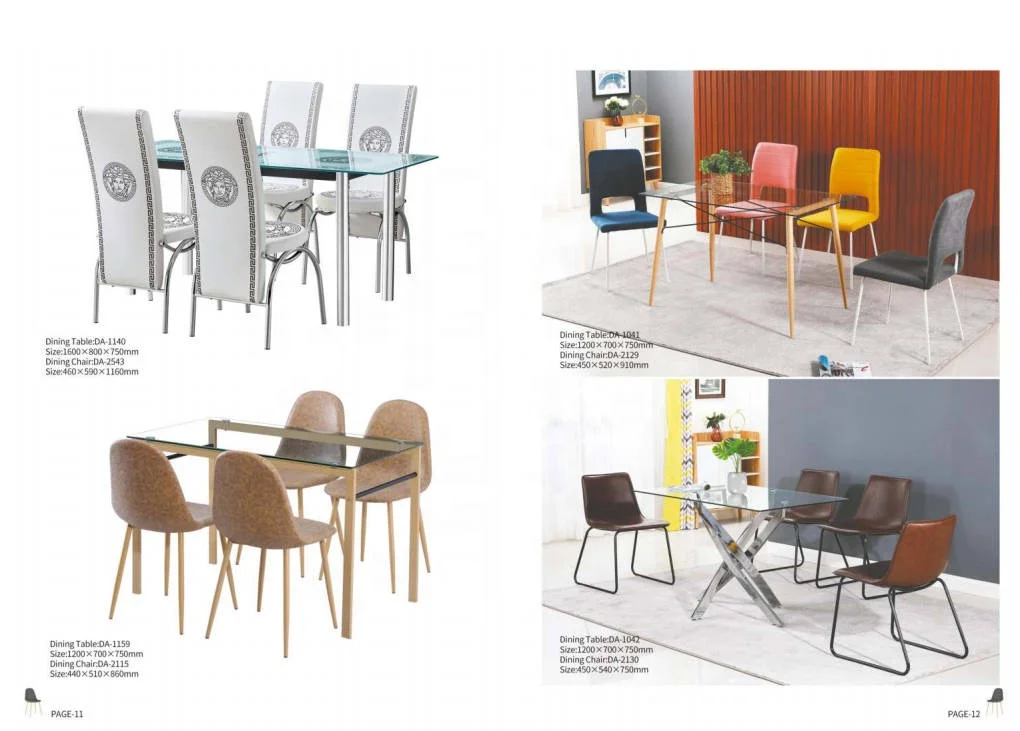 Modern Popular  Room  Tempered  Top Metal Leg Restaurant glass dining tables