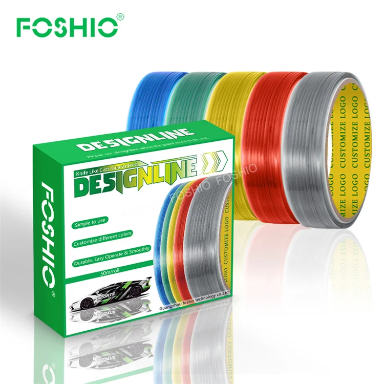 FOSHIO Designline 50 meters length wrapping tool vinyl cutting tool finish line wrap vinyl knifeless taape
