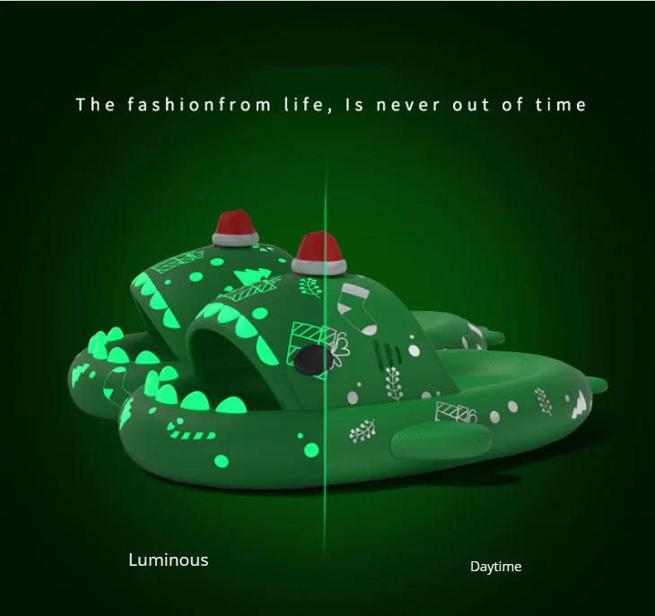 Wholesale  Soft Shark Shape Slides  EVA halloween Christmas Luminous Shark Slides Slippers for adults