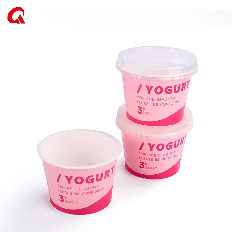 7oz/200ml wholesale food grade IML PP  plastic cup with lid and spoon for ice cream or yogurt
