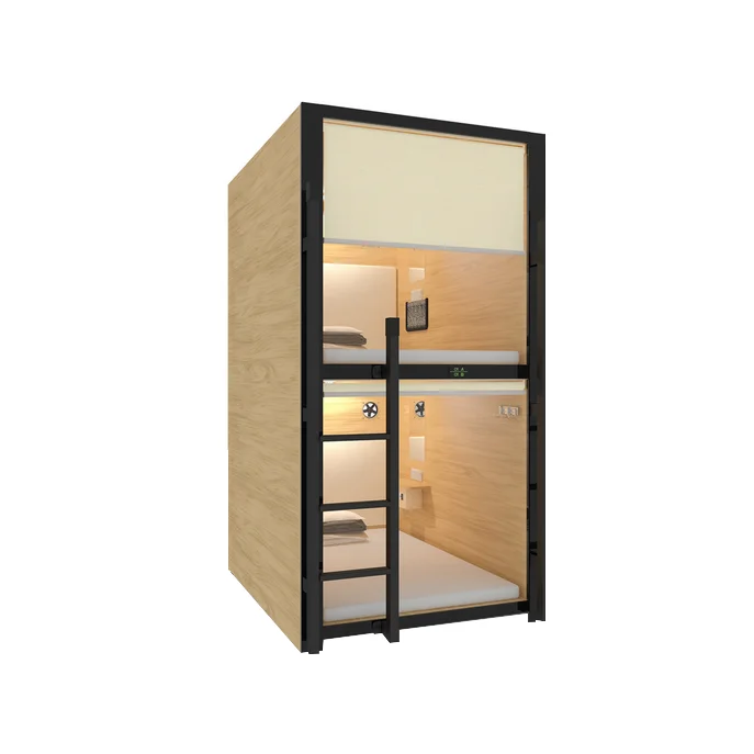 factory sale customized metal frame sleeping pod hotel furniture capsule bunk bed