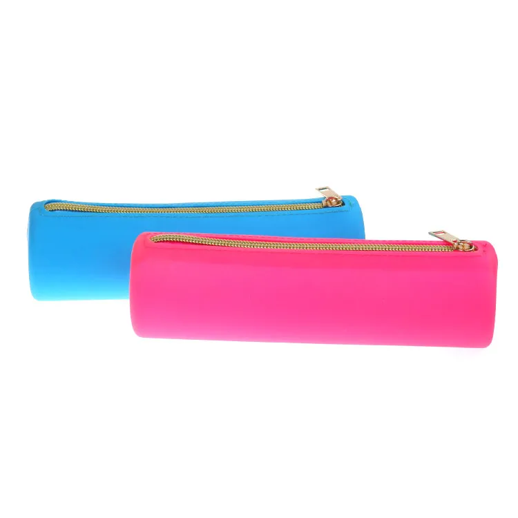 Customize round shape Silica Gel Pen Bag Pencil Case pencil pouch for kids
