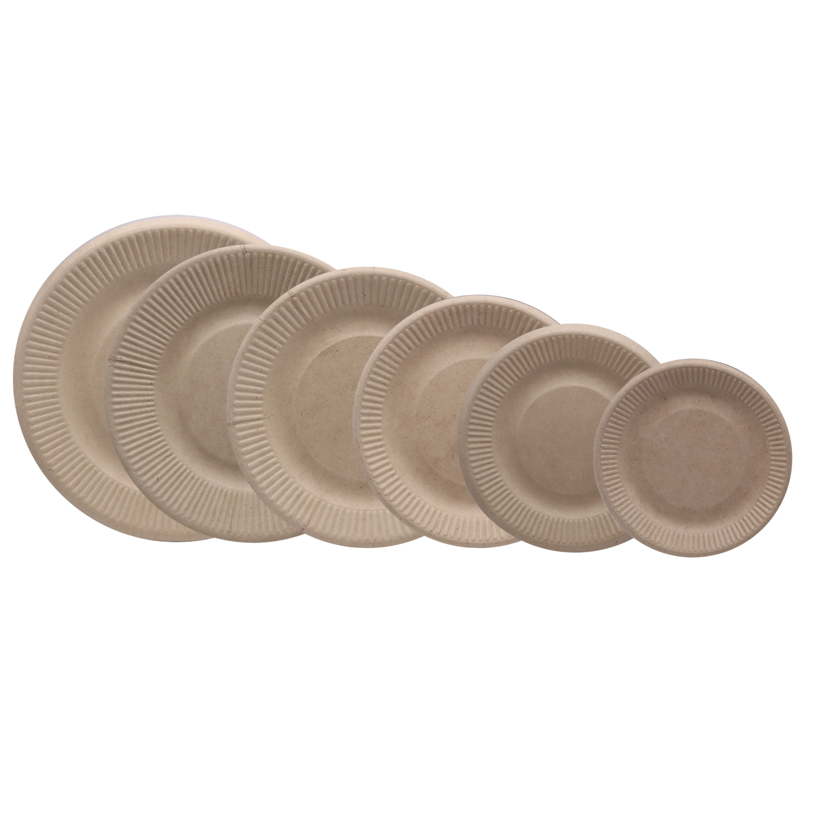 Tomato bagasse paper plate food safety disposable biodegradable paper plates compostable 7 inch heavy-duty plates