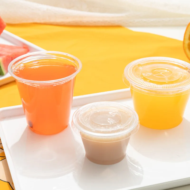 Wholesale disposable pet dessert ice cream pudding and jelly plastic cup with cover