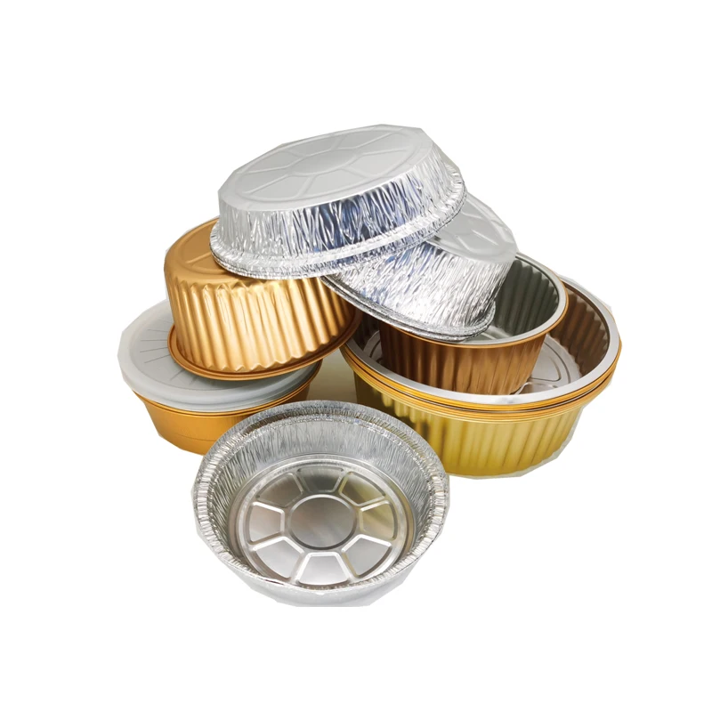 BGI 2800ml round  Convenient Heat Resistant Round Foil Plates/ Pie Pan Tray Pizza Aluminium Plate Disposable Baking Recycle