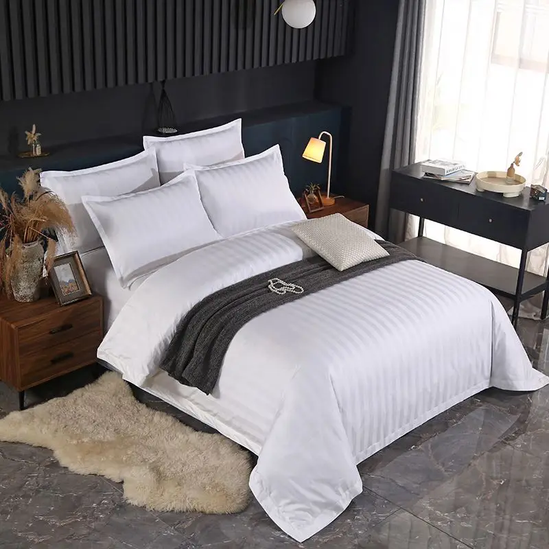 Luxury Hotel Bedroom Queen King Size Bed Linen Used Pakistan Cotton 4 Pcs Bedding Bed Sheet Set
