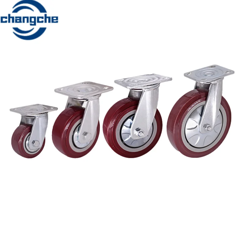 Furniture Hardware Caster with Plate  PP+PVC  Universal Wheels for industrial