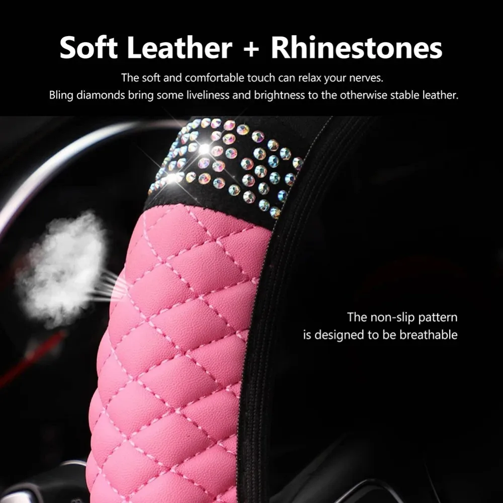Universal Car Steering Wheel Cover rhinestone steering wheel cover Four Seasons Steering Wheel Cover 38cm-15in