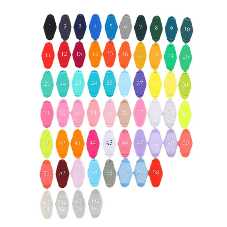 Blank Motel Hotel Keychains UV Printing Plastic Key Chains Glitter Acrylic Motel Keychain Custom Design Motel Keychain Blank