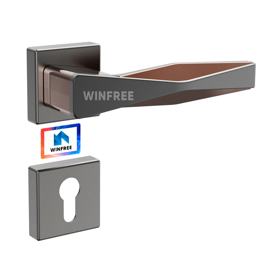 Guangdong WINFREE High-end matte black aluminum alloy door handle Bedroom door interior handle lever