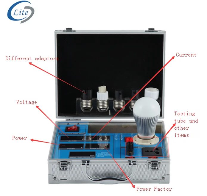Led Bulb Display Demo Case AC Power Meter Analyzer Led Tester Portable Lighting Testing Equipment