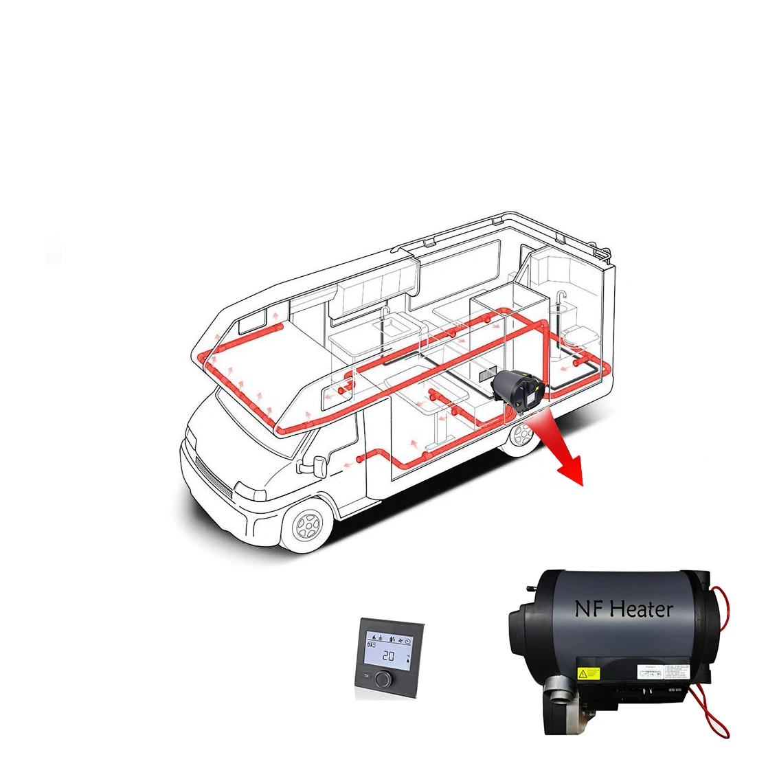 NF cheap price and high quality  12 volt caravan yacht electrical diesel air an water parking heater similar to truma d6e