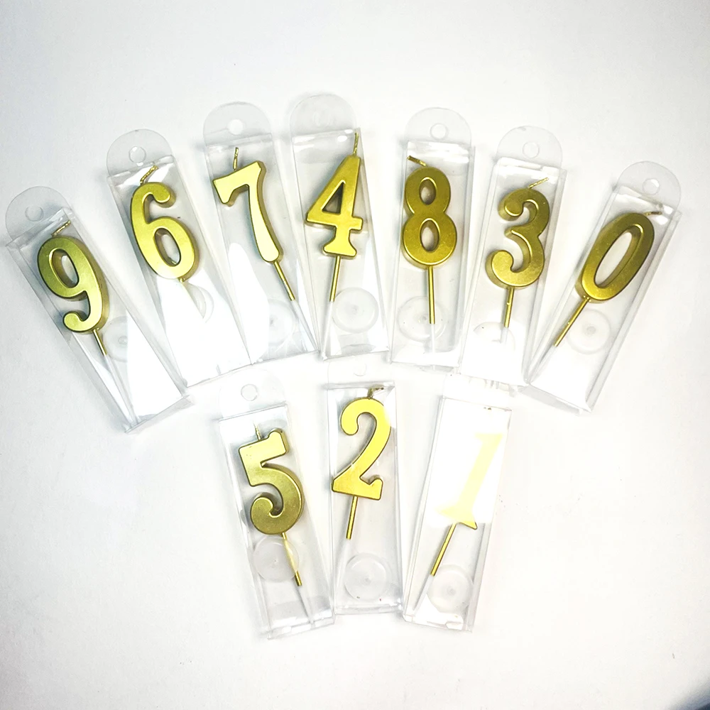 Big Glitter 3D Number 0-9 Birthday Candles for Birthday Cakes Blue Numeral number Candles