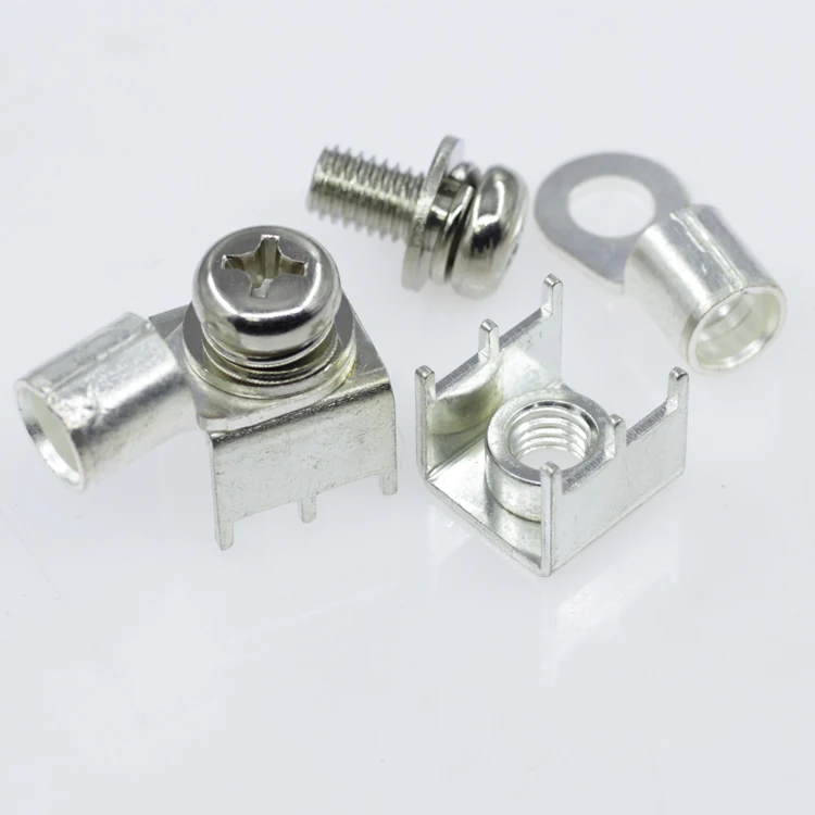 180A solder copper terminal,PCB m8 screw terminal block,big current Pressure riveting Reinforcement nut terminal