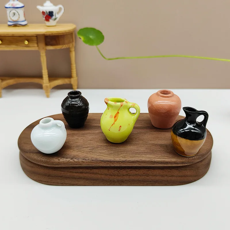 new arrival 1/12 scale  Doll house accessories diy miniature mini toy creative ceramic porcelain vase flower pot