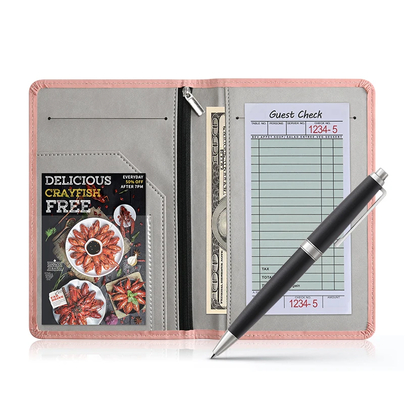 Серверные книги для официантки, гостевая книга, симпатичный кожаный Органайзер для денег, бумажник, чек, держатель, ведущий