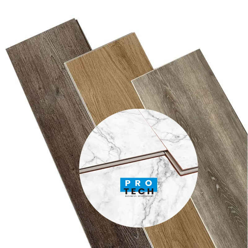 Marble Stone Look Lvt Plank Pvc Vinyl Spc Floor Click Tile For Indoor