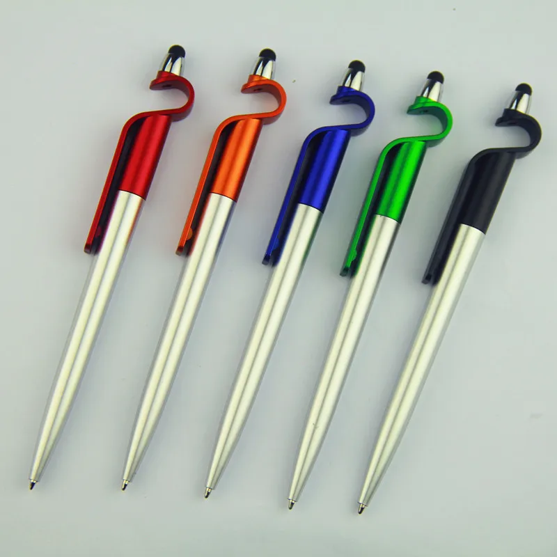 
china wholesale 3 in 1 alpha soft touch multifunction plastic twist pen with stylus 