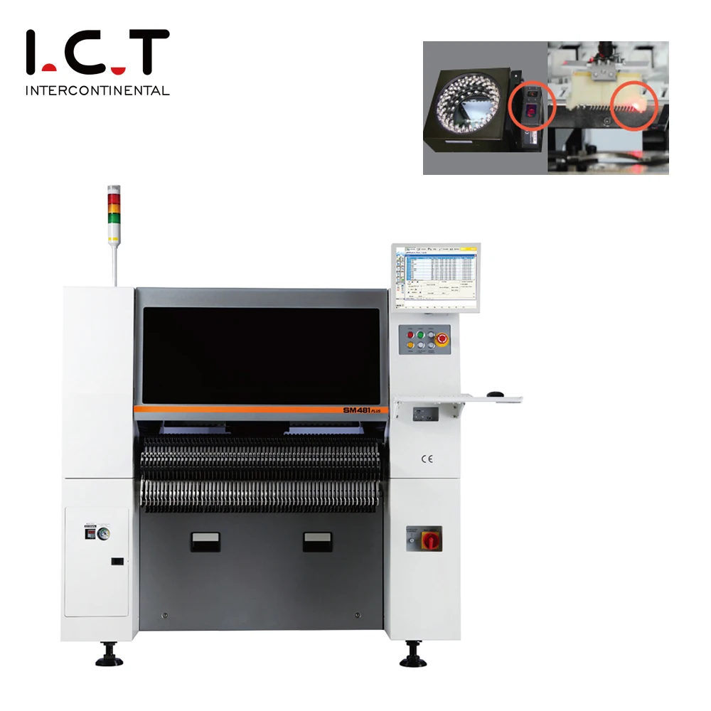 ICT820 недорогой светодиодный чип монтер PCB Pick And Place Line SMD SMT Machine полностью автоматический