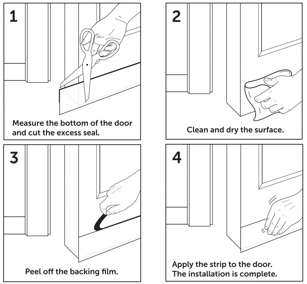 Door Draft Stopper Sweep Seal Gap Up Keeping Draft Noise Dust and Unwanted Animals Out Soundproof Door Bottom Weather Stripping
