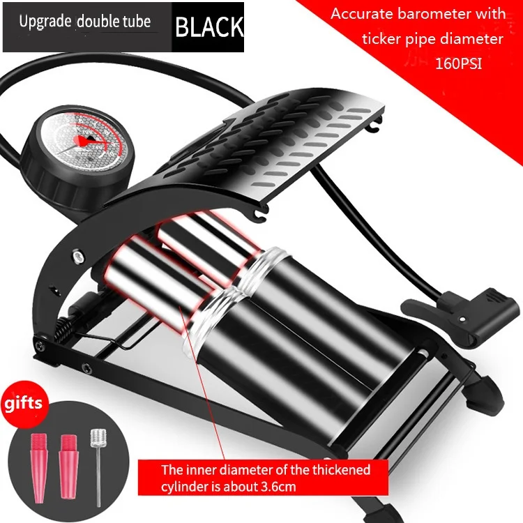 High Pressure Foot Pedal Bicycle Air Pump Single Double Cylinder Car Tyre Inflator MTB Road Bike Mini Pump for Xiaomi Scooter