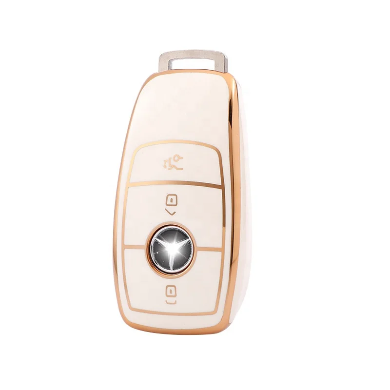 Car remote key case TPU golden edge protective car key cover for Benz c e s class